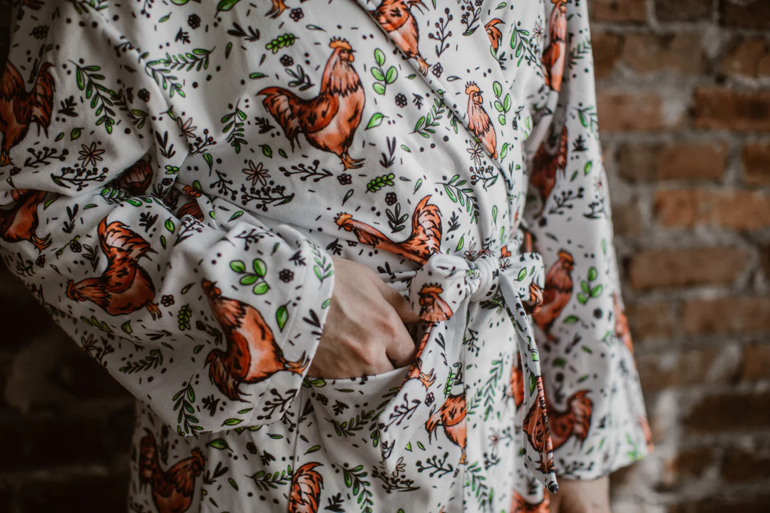 Floral Chicken Print Robe - Image 4